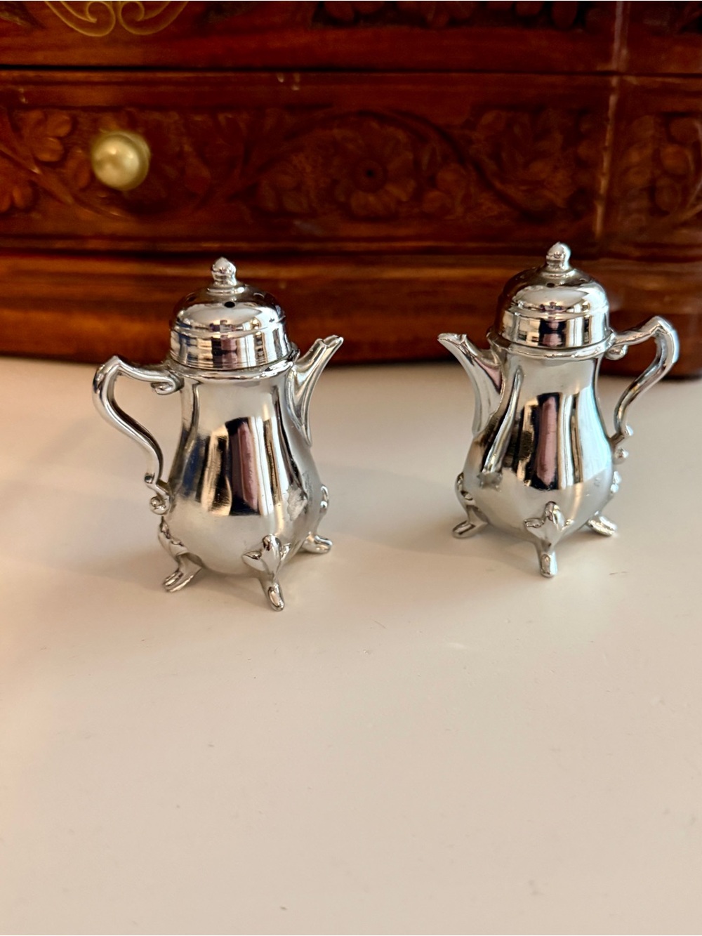 Vintage Silver Plated Salt and Pepper Shakers - Pair